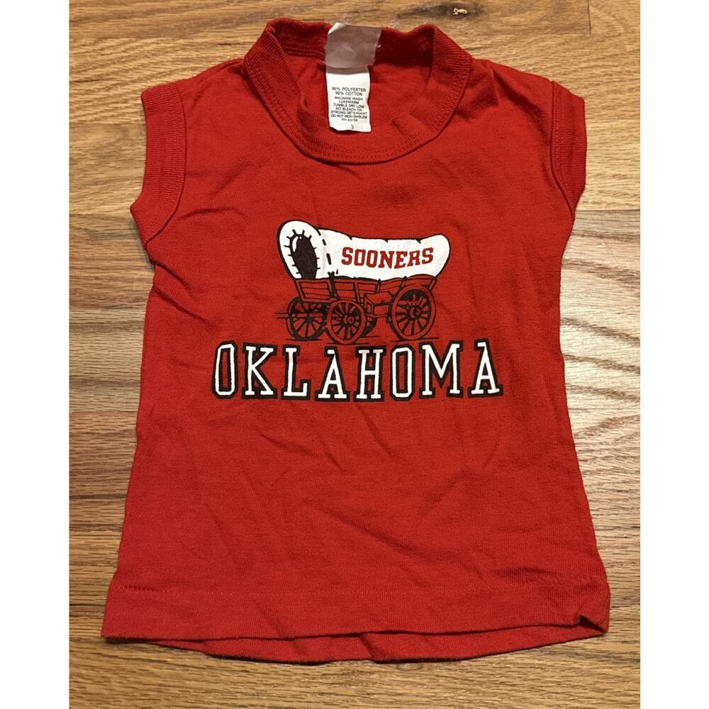 Vintage Oklahoma Sooners Muscle Tee Tank Top Toddler Size 3T Single Stitch